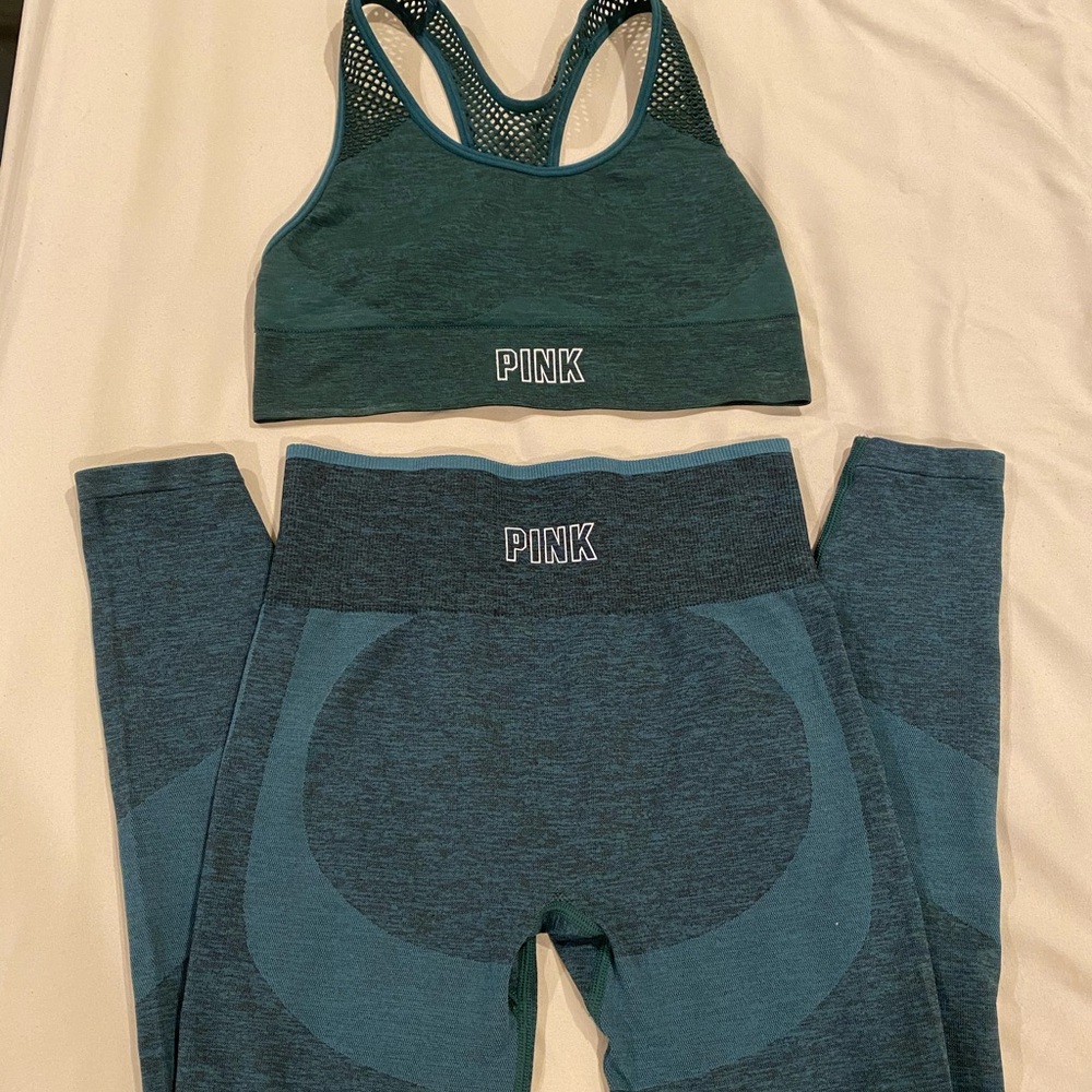 NWOT Matching PINK leggings and sports bra set